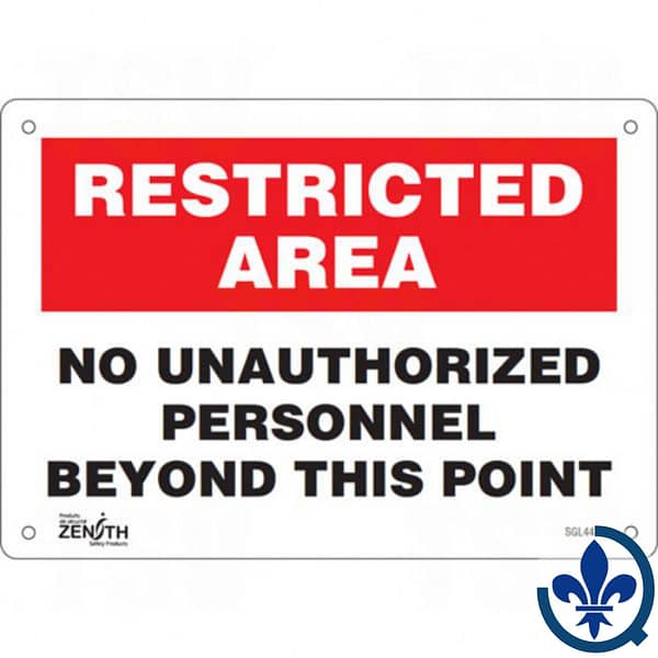 Enseigne-«No-Unauthorized-Personnel»-SGL445