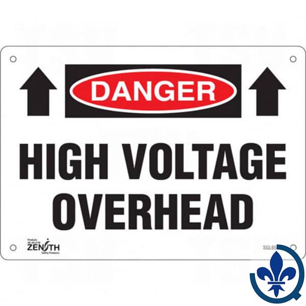Enseigne-avec-pictogramme-«High-Voltage-Overhead»-SGL654